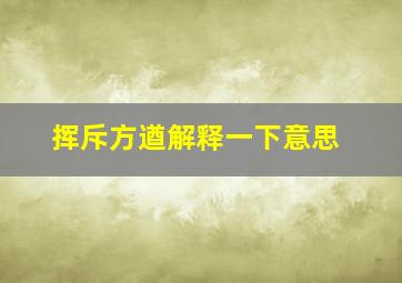 挥斥方遒解释一下意思