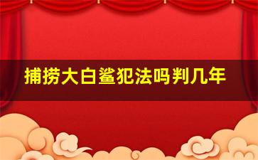 捕捞大白鲨犯法吗判几年