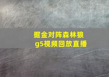 掘金对阵森林狼g5视频回放直播