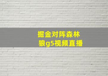 掘金对阵森林狼g5视频直播