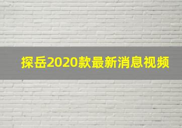 探岳2020款最新消息视频