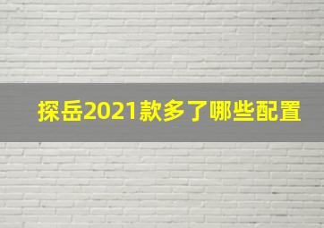 探岳2021款多了哪些配置