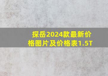 探岳2024款最新价格图片及价格表1.5T