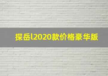 探岳l2020款价格豪华版