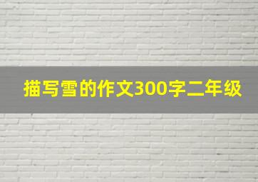 描写雪的作文300字二年级