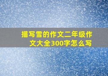 描写雪的作文二年级作文大全300字怎么写