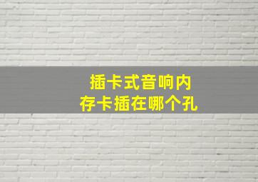 插卡式音响内存卡插在哪个孔