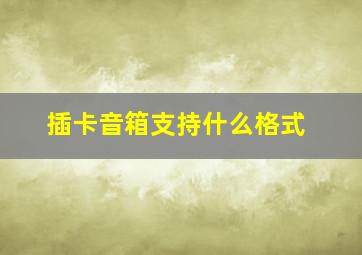 插卡音箱支持什么格式