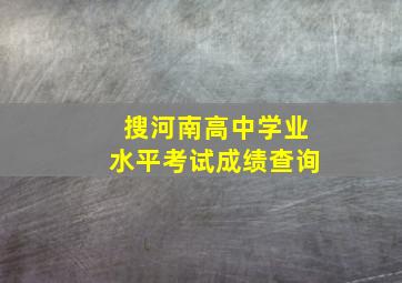 搜河南高中学业水平考试成绩查询