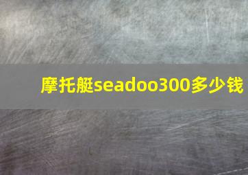 摩托艇seadoo300多少钱