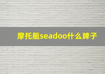 摩托艇seadoo什么牌子