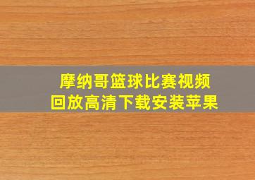 摩纳哥篮球比赛视频回放高清下载安装苹果