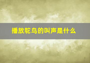 播放鸵鸟的叫声是什么