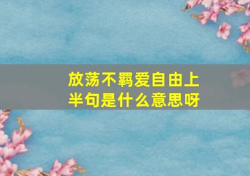 放荡不羁爱自由上半句是什么意思呀