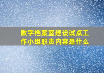 数字档案室建设试点工作小组职责内容是什么