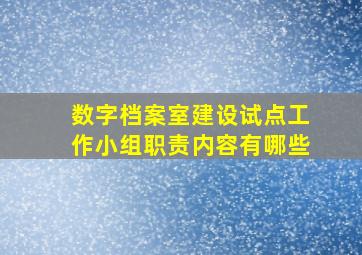 数字档案室建设试点工作小组职责内容有哪些