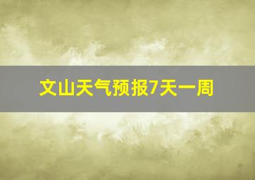 文山天气预报7天一周