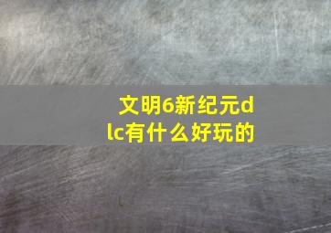 文明6新纪元dlc有什么好玩的