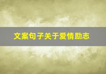 文案句子关于爱情励志