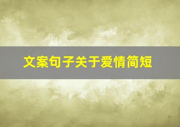 文案句子关于爱情简短