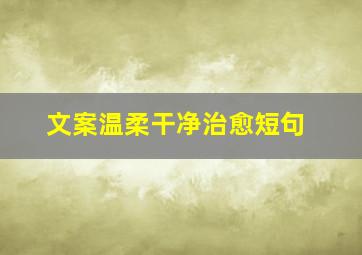 文案温柔干净治愈短句