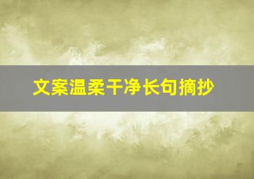 文案温柔干净长句摘抄