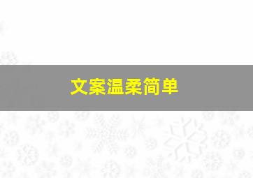 文案温柔简单