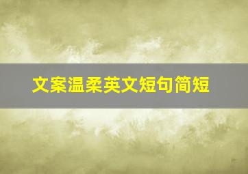 文案温柔英文短句简短