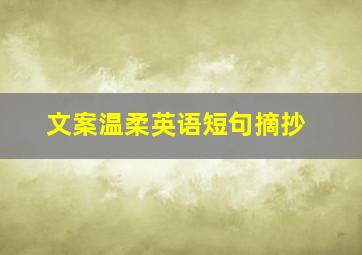 文案温柔英语短句摘抄