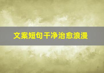 文案短句干净治愈浪漫