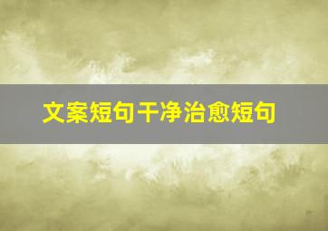 文案短句干净治愈短句