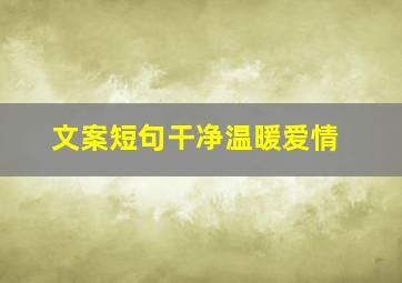 文案短句干净温暖爱情