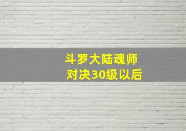 斗罗大陆魂师对决30级以后