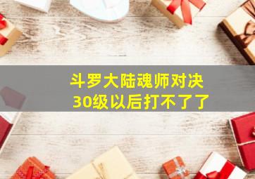 斗罗大陆魂师对决30级以后打不了了