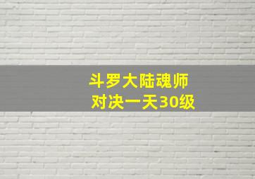 斗罗大陆魂师对决一天30级