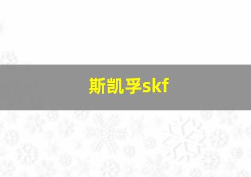 斯凯孚skf