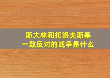 斯大林和托洛夫斯基一致反对的战争是什么