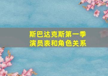 斯巴达克斯第一季演员表和角色关系