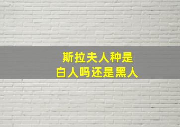 斯拉夫人种是白人吗还是黑人