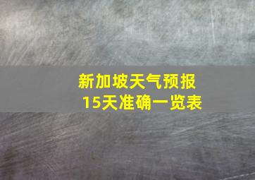 新加坡天气预报15天准确一览表