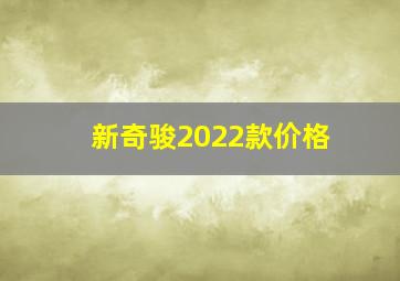 新奇骏2022款价格