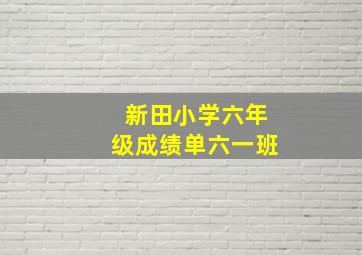 新田小学六年级成绩单六一班