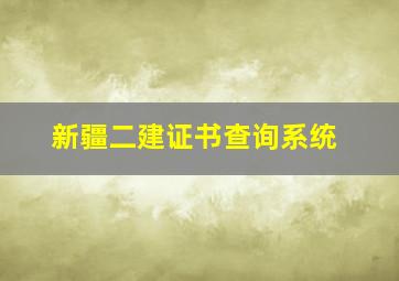 新疆二建证书查询系统