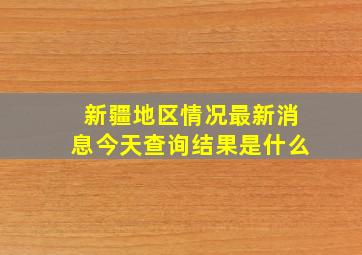 新疆地区情况最新消息今天查询结果是什么