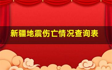 新疆地震伤亡情况查询表