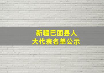 新疆巴图县人大代表名单公示