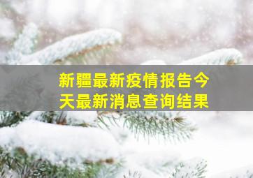 新疆最新疫情报告今天最新消息查询结果