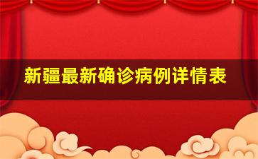 新疆最新确诊病例详情表