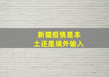 新疆疫情是本土还是境外输入