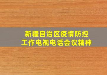 新疆自治区疫情防控工作电视电话会议精神